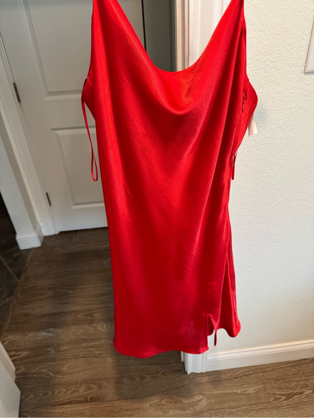 Red Satin Slip Dress
